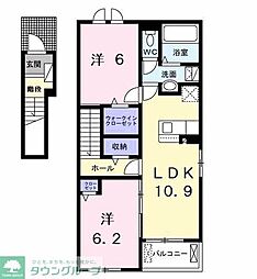 アルカディアI 2LDKの間取図画像