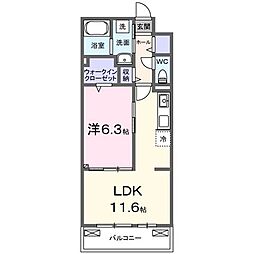 グレースコート10 1LDKの間取図画像