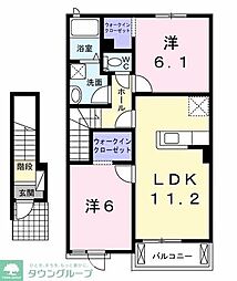 エアリーヴィラA 2LDKの間取図画像