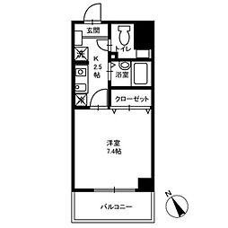 ミリアビタNo.13 1Kの間取図画像