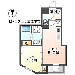 JR中央線 西八王子駅 徒歩18分の賃貸マンション 3階1LDKの間取り