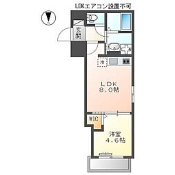 JR中央線 西八王子駅 徒歩18分の賃貸マンション 4階1LDKの間取り