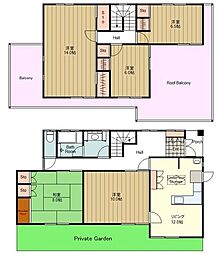 大楽寺貸家 1階5LDKの間取り