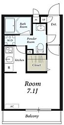 リブリ・グランシエル 2階1Kの間取り