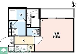 JR相模線 南橋本駅 徒歩9分の賃貸アパート 3階1Kの間取り