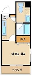 JR横浜線 町田駅 徒歩6分の賃貸マンション 6階1Kの間取り