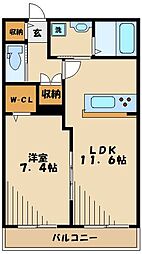 エスグランデ 303 3階1LDKの間取り