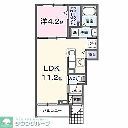 JR横浜線 橋本駅 バス19分 町屋本町下車 徒歩2分の賃貸アパート 1階1LDKの間取り