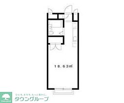 エステートピアアオキＩＩ 1階ワンルームの間取り