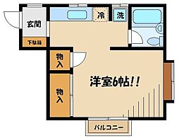 京王線 聖蹟桜ヶ丘駅 バス7分 落川下車 徒歩2分の賃貸アパート 2階1Kの間取り
