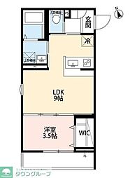 robot home 矢部 1LDKの間取図画像