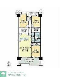 ルネ・エアズヒル4番館 3LDKの間取図画像