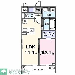 メゾン・ド・フロレゾン 1LDKの間取図画像