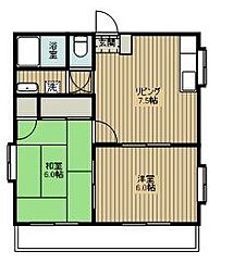 グリーンハイツ篠崎 2DKの間取図画像