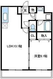 アマビリス 1LDKの間取図画像