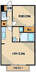 リヴェールメゾン御園 1LDKの間取図画像