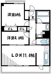 グラディート町田 2LDKの間取図画像