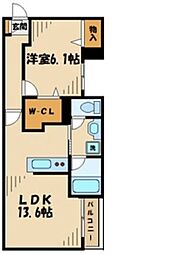 イースタンパレス 1LDKの間取図画像