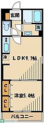 サンモール厚木 1LDKの間取図画像