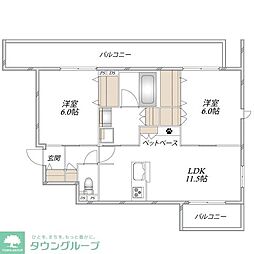 海老名市上今泉2丁目マンション 2LDKの間取図画像