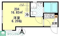 八王子市横山町アパート 1Kの間取図画像