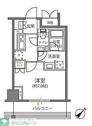リージア海老名ビナフロント 1Kの間取図画像