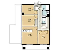 ユニポート相模 3LDKの間取図画像