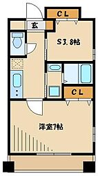 ユニポート相模 1SKの間取図画像
