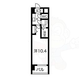 JR大阪環状線 芦原橋駅 徒歩4分の賃貸マンション 7階1Kの間取り