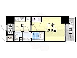 Osaka Metro中央線 谷町四丁目駅 徒歩3分の賃貸マンション 12階1Kの間取り