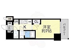 Osaka Metro中央線 堺筋本町駅 徒歩4分の賃貸マンション 11階1Kの間取り