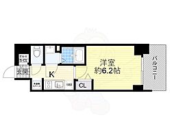 Osaka Metro堺筋線 堺筋本町駅 徒歩4分の賃貸マンション 2階1Kの間取り
