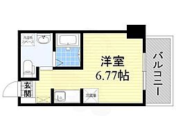 南海線 難波駅 徒歩13分の賃貸マンション 11階ワンルームの間取り
