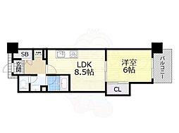 Osaka Metro千日前線 日本橋駅 徒歩6分の賃貸マンション 3階1LDKの間取り