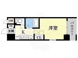 Osaka Metro四つ橋線 なんば駅 徒歩2分の賃貸マンション 10階1Kの間取り