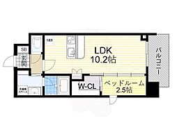 Osaka Metro谷町線 谷町四丁目駅 徒歩5分の賃貸マンション 12階1LDKの間取り