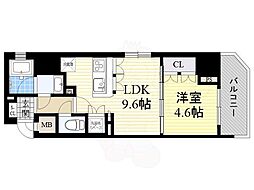 Osaka Metro長堀鶴見緑地線 長堀橋駅 徒歩5分の賃貸マンション 6階1LDKの間取り