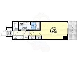 Osaka Metro長堀鶴見緑地線 松屋町駅 徒歩7分の賃貸マンション 12階1Kの間取り