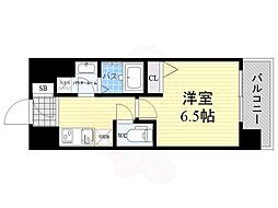 Osaka Metro千日前線 桜川駅 徒歩9分の賃貸マンション 7階1Kの間取り