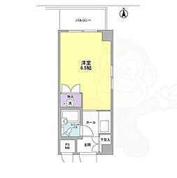 Osaka Metro谷町線 谷町四丁目駅 徒歩5分の賃貸マンション 5階ワンルームの間取り