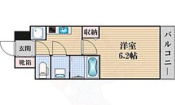 Osaka Metro御堂筋線 大国町駅 徒歩4分の賃貸マンション 10階1Kの間取り