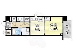 Osaka Metro千日前線 谷町九丁目駅 徒歩3分の賃貸マンション 4階1DKの間取り