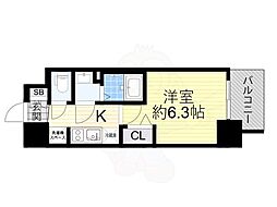 Osaka Metro千日前線 桜川駅 徒歩6分の賃貸マンション 4階1Kの間取り