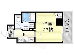 Osaka Metro中央線 堺筋本町駅 徒歩4分の賃貸マンション 10階1Kの間取り