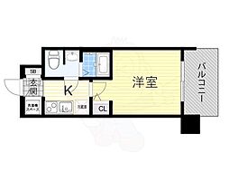 Osaka Metro千日前線 桜川駅 徒歩8分の賃貸マンション 4階1Kの間取り