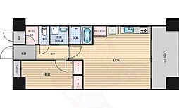 Osaka Metro谷町線 四天王寺前夕陽ヶ丘駅 徒歩6分の賃貸マンション 6階1LDKの間取り