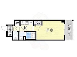 南海線 難波駅 徒歩5分の賃貸マンション 3階1Kの間取り
