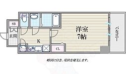 Osaka Metro御堂筋線 大国町駅 徒歩3分の賃貸マンション 10階1Kの間取り