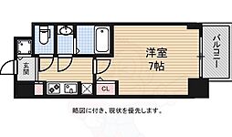 南海線 難波駅 徒歩8分の賃貸マンション 14階1Kの間取り