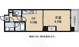 Osaka Metro御堂筋線 心斎橋駅 徒歩6分の賃貸マンション 7階1DKの間取り